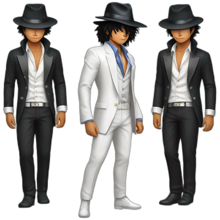 The goku dressed like Michael Jackson's iconic Smooth Criminal wear emoji