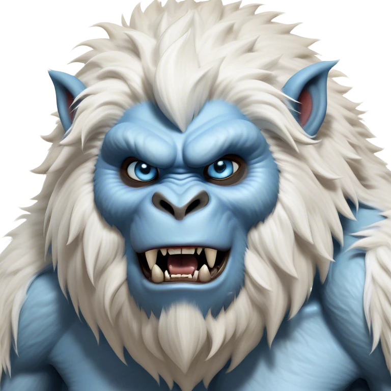 Cinematic Realistic WoW Yeti Portrait, head tilted dramatically with an exaggeratedly amused expression, blending epic primal power with an unexpected hint of playfulness. His robust, shaggy fur and expressive ice-blue eyes are rendered with lifelike texture and dynamic, frosty lighting, high shine, dramatic yet whimsical, capturing the essence of a yeti whose epic might is softened by a mischievous glint. emoji