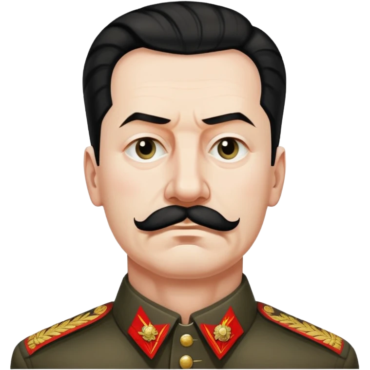 somber Stalin portrait with a black armband, symbolizing death emoji