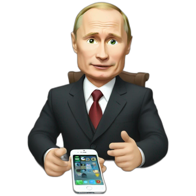 putin with iphone emoji
