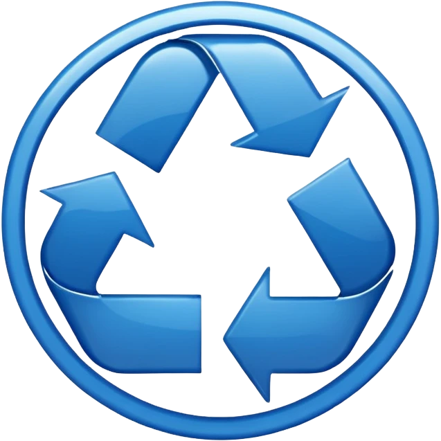 CIRCULO COM SETASSIMBOLO DE RECICLEAGEM REDONDO AZUL emoji