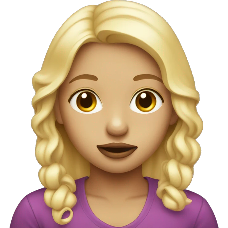 Blonde girl with a pacifier emoji