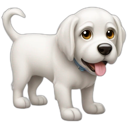 Chien lèche une glace emoji