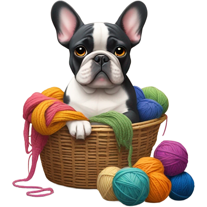 French bulldog knitting  emoji