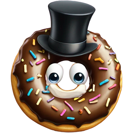 Donut with a top hat and monocle  emoji