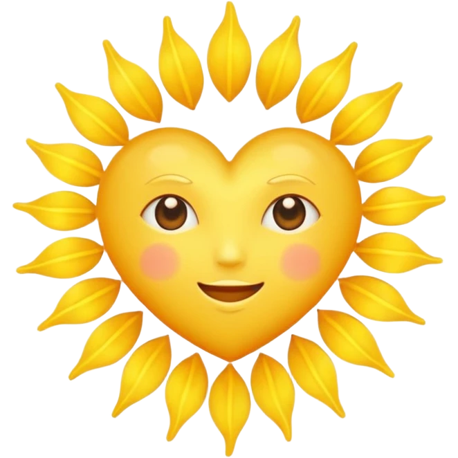 yellow heart with a sun motif emoji