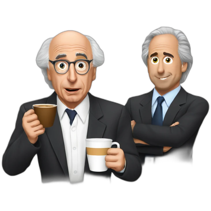 Larry David and Michael Scott drinking coffee emoji