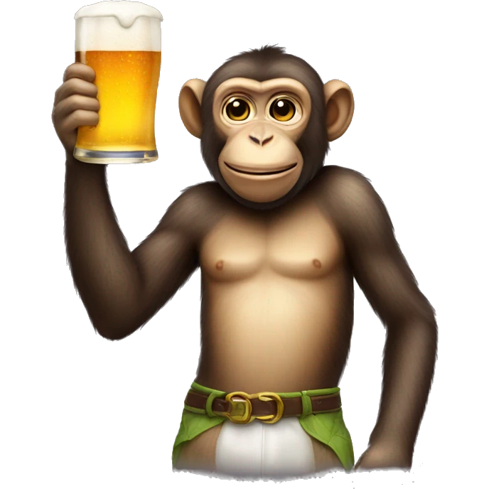 Monkey drink a beer emoji