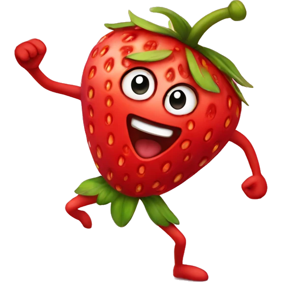 dancing strawberry emoji