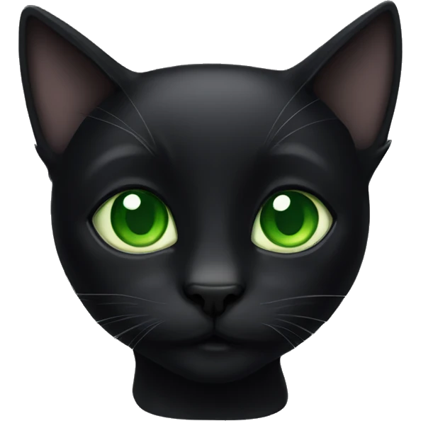 black cat with green eyes emoji