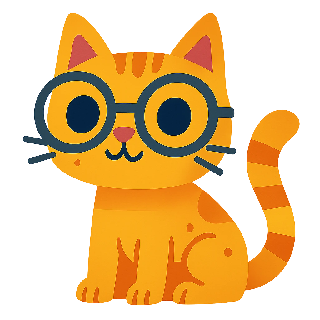 petit chat avec des lunettes emoji