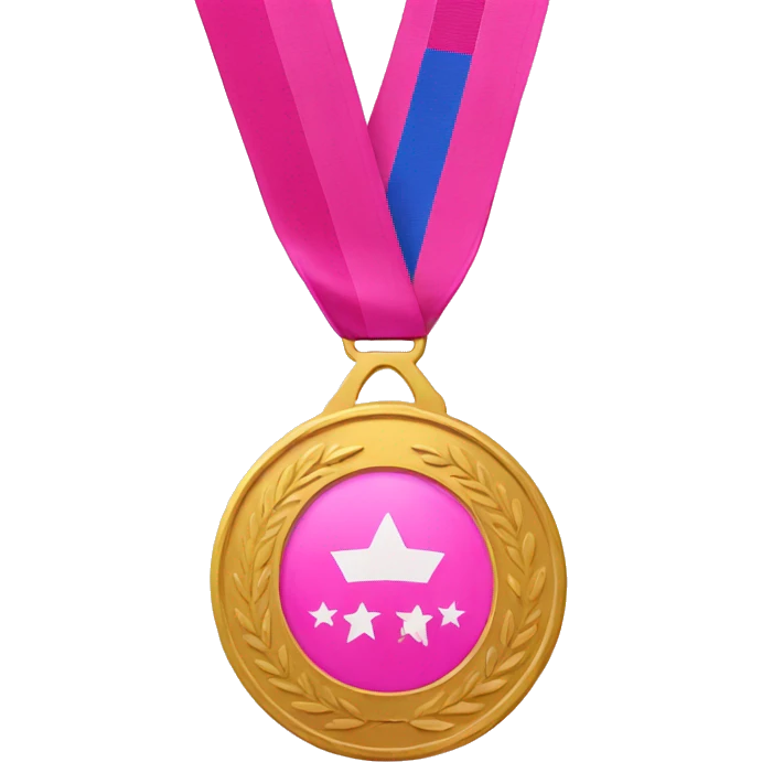 Gold medal pink  emoji