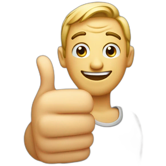 winking man does thumb up hand emoji