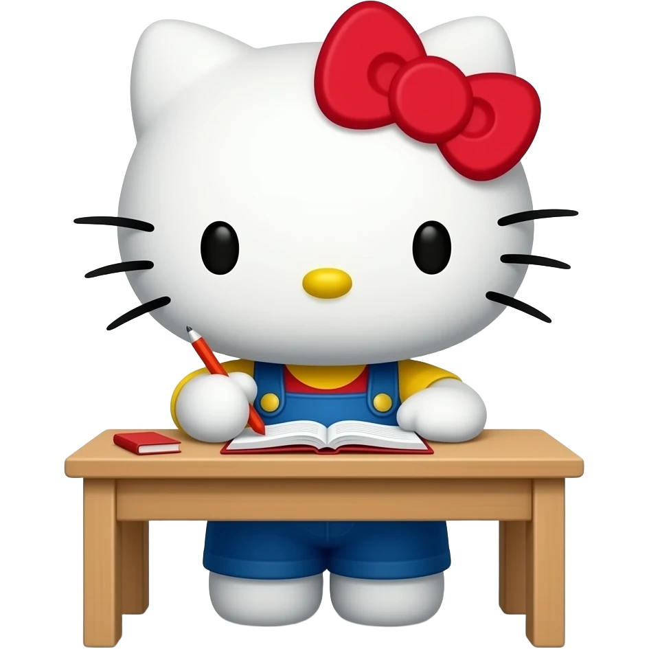 hello kitty studying in Germany emoji