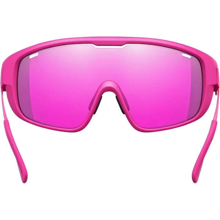 bold pink sport eyewear with wrap-around protective lens, thick frame emoji