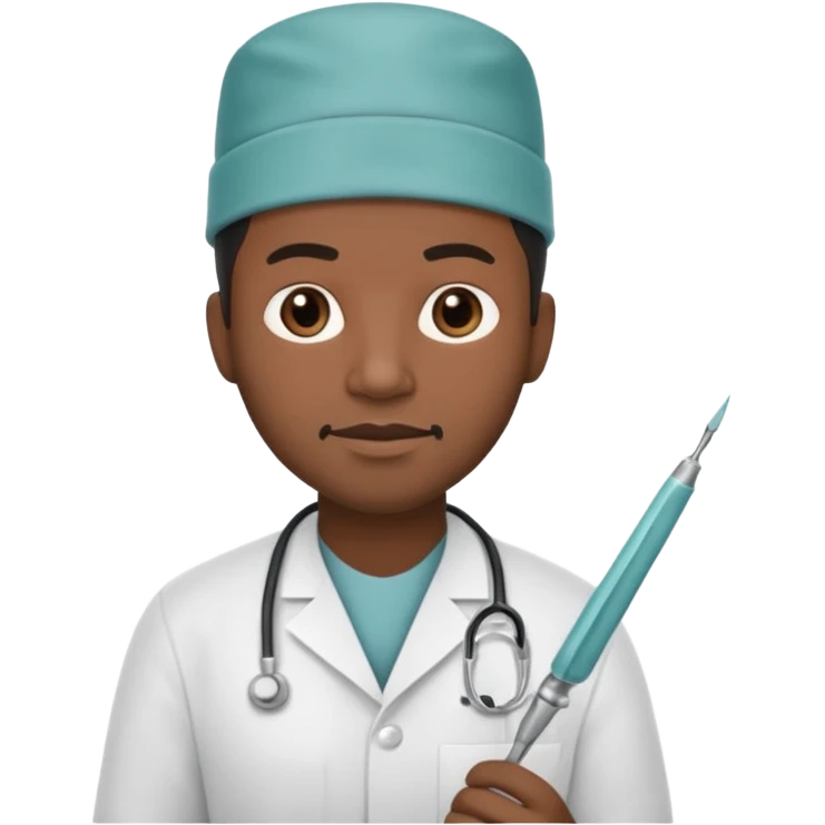Black surgeon holding scalpel emoji