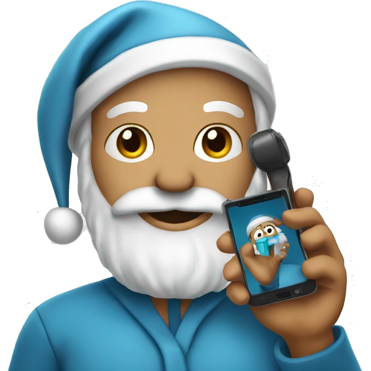 Santa on a phone emoji