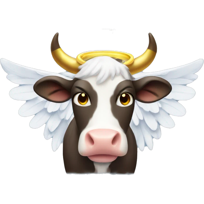 cow with halo and angel wings emoji