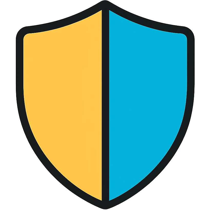 shield icon, lineal color icon with black outlines, slightly rounded edges, no text emoji
