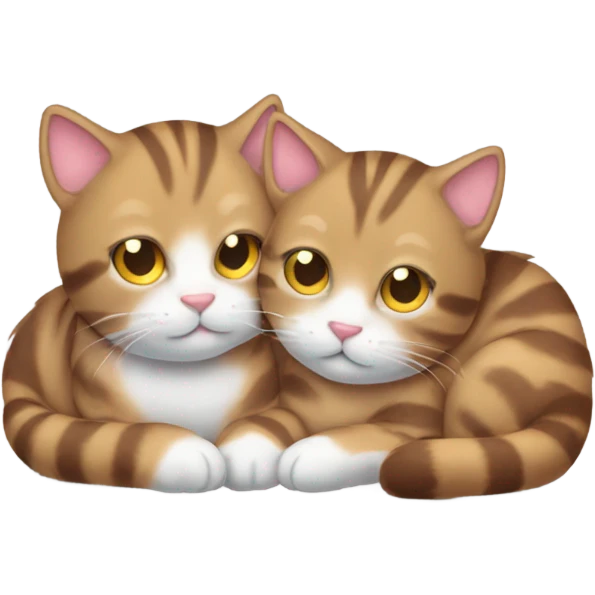 Cuddling tabby cats on Valentine’s Day  emoji