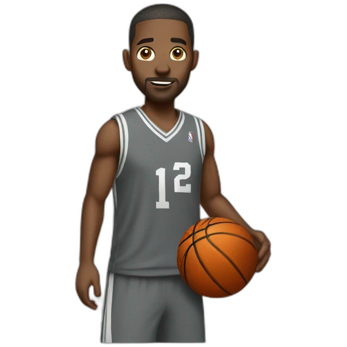 grey ha richicken play basketball emoji