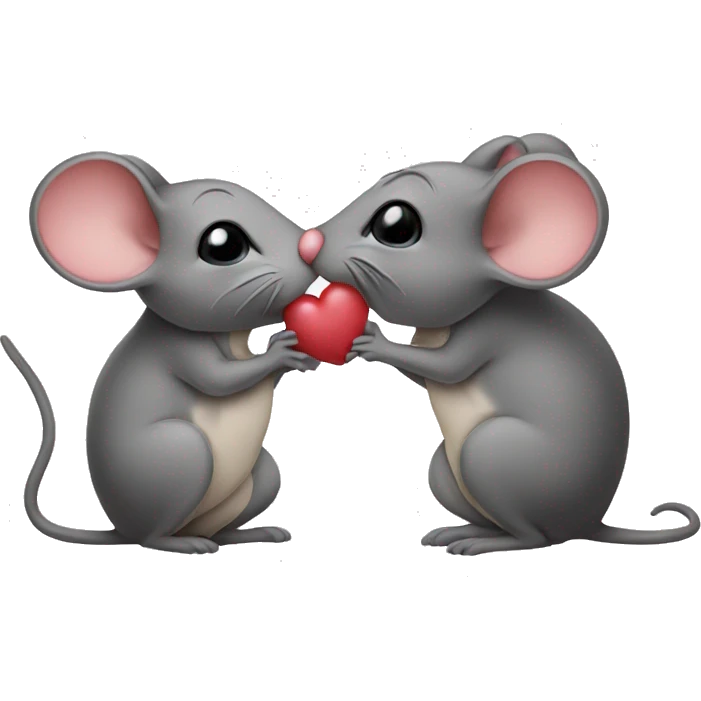 two mouses kissing emoji