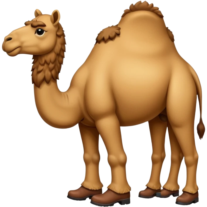 Camel Head Fridge Body Camel Legs Wear And Brown Boots And Background City emoji