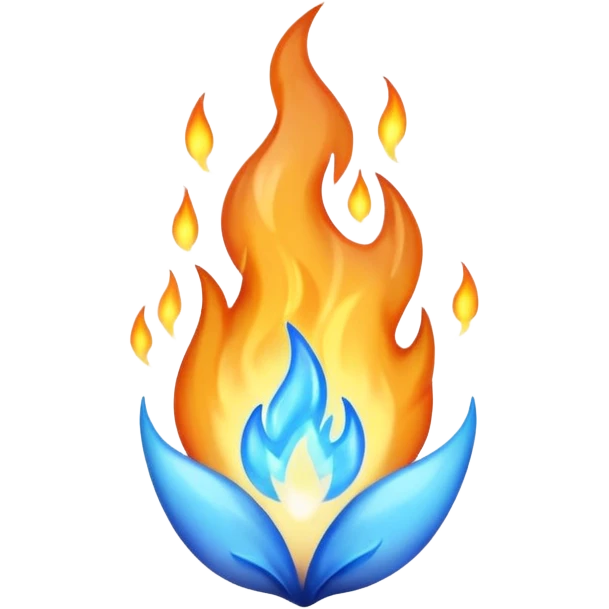 a blue fire emoji