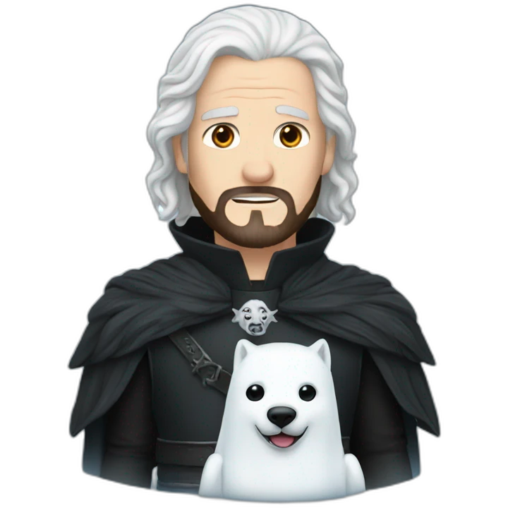 Jon Snow with Ghost emoji