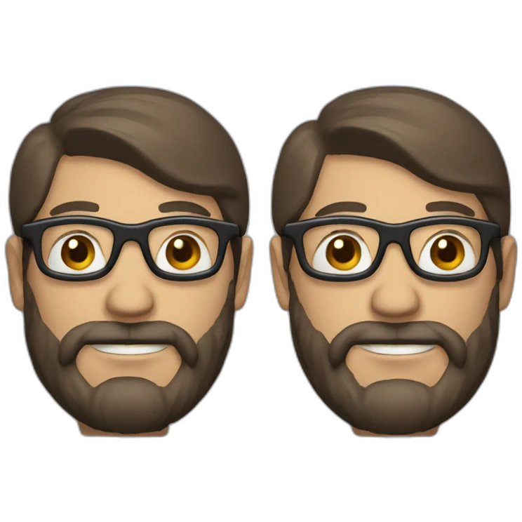 face of a man with a brown beard and a helmet wearing glasses emoji