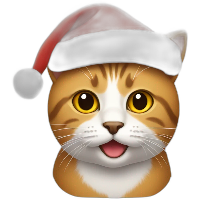 Cat Santa hat emoji