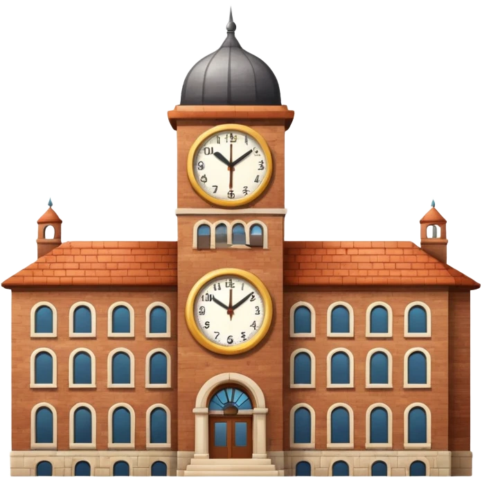 Campus building with clock tower emoji