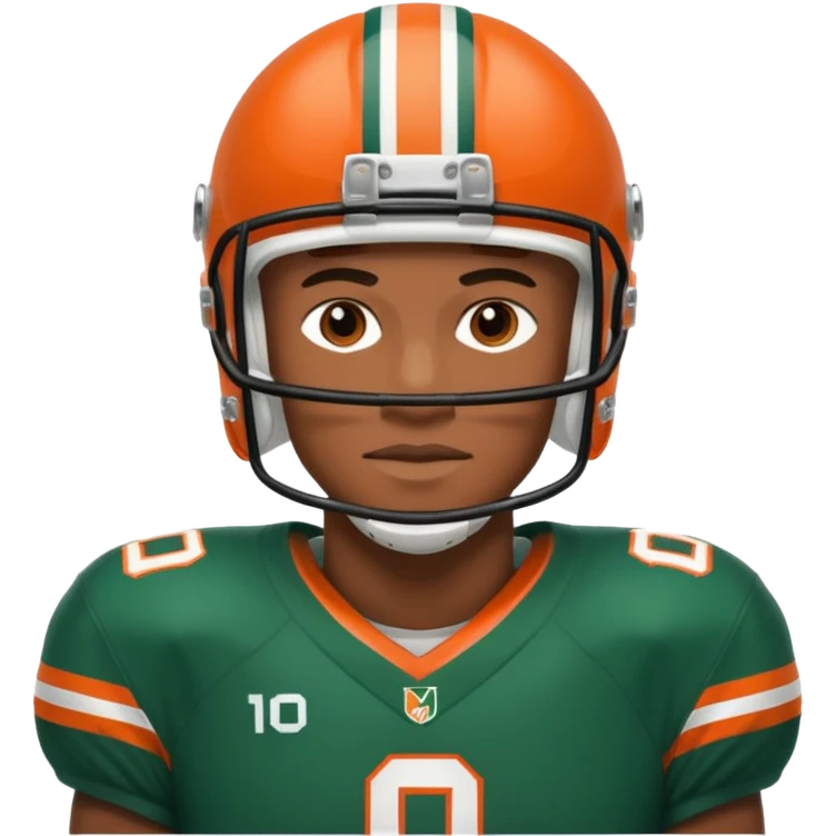 black football player for the university of miami wearing number 10  emoji