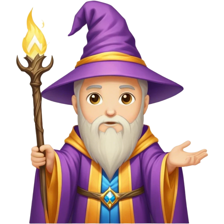 Multicolored wizard emoji
