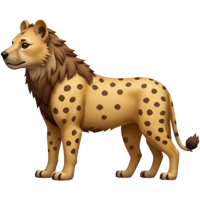 The hyena is something between a lion and a dog. A very subtle distinction.  Full body emoji