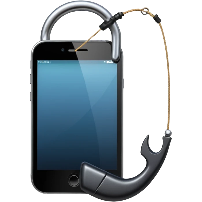 phishing maybe a phone and a hook in front of it? emoji