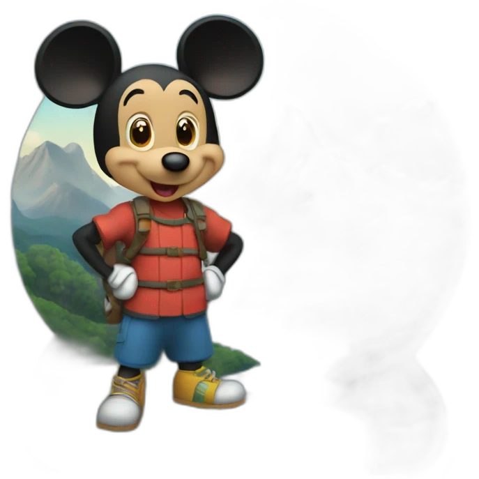 Mikky mouse with mountains emoji