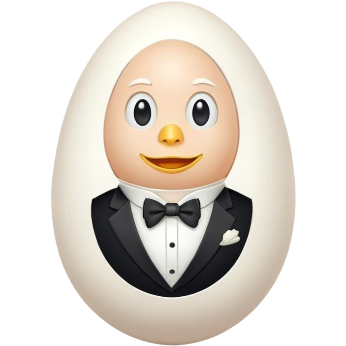 Egg wearing a tuxedo  emoji