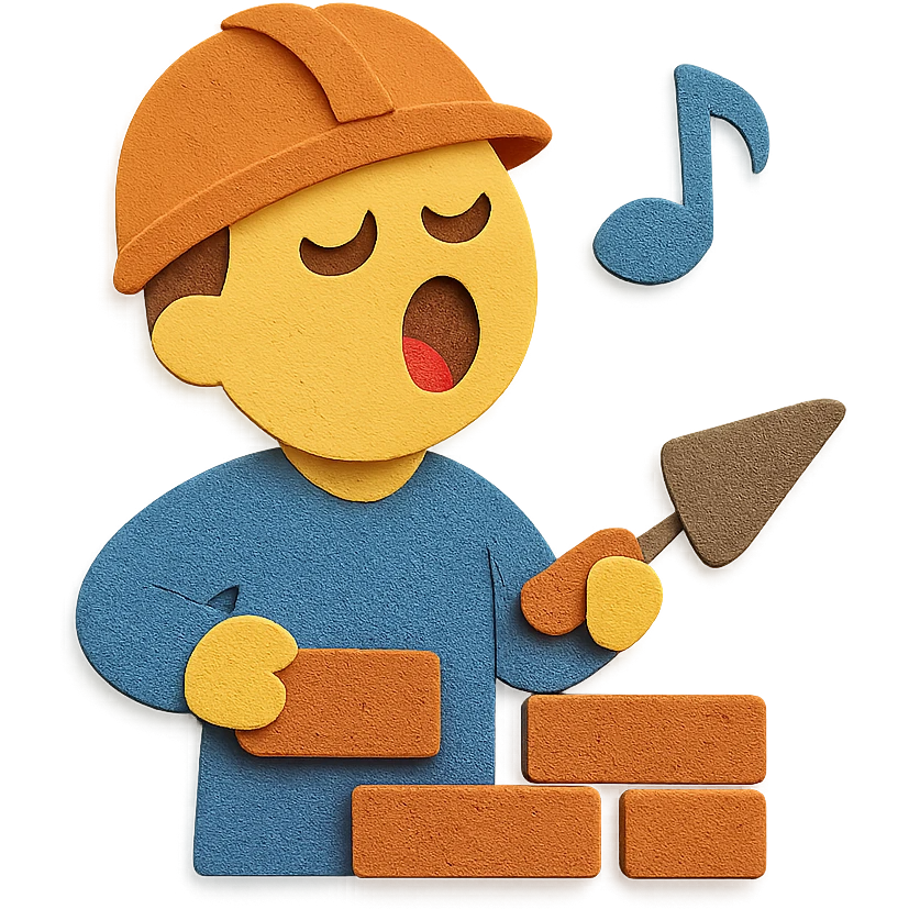 bricklayer singing emoji