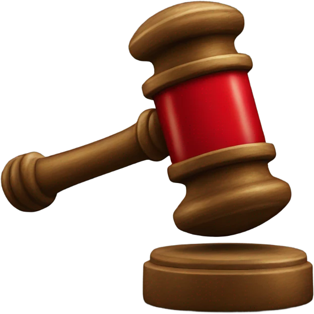 Red judge hammer  emoji
