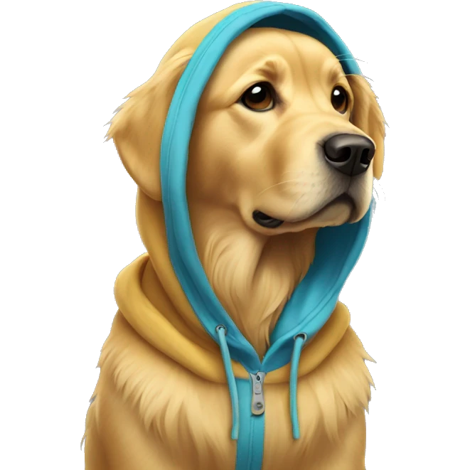 Golden retriever wearing a hoodie  emoji