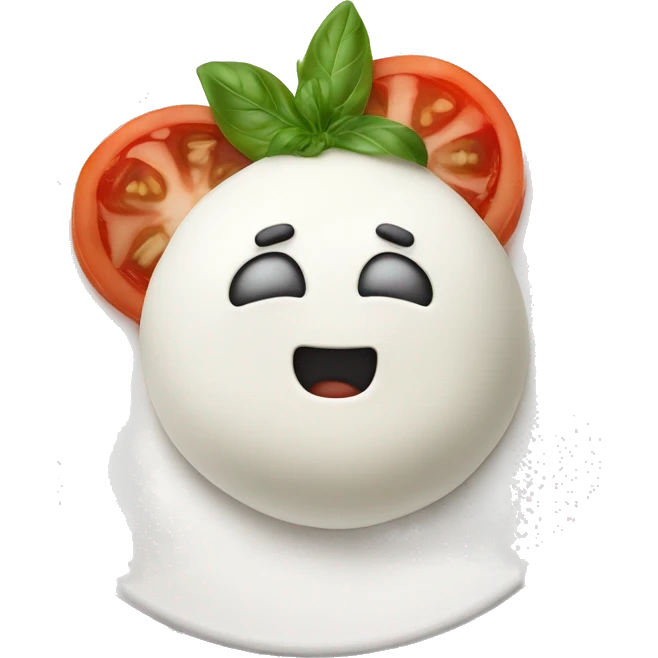 Mozzarella Buratta  on a plate  emoji
