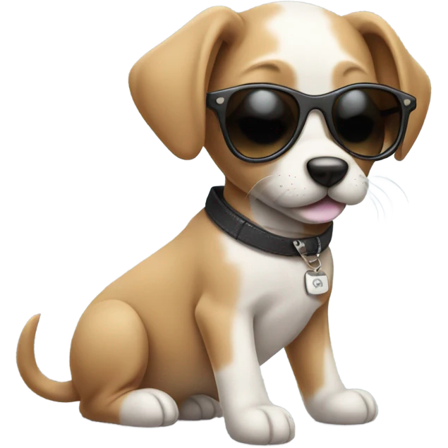 Puppy wearing sunglasses  emoji
