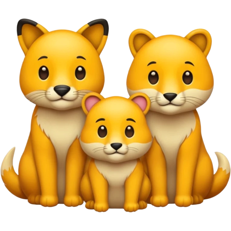 animal group with one male and two females emoji