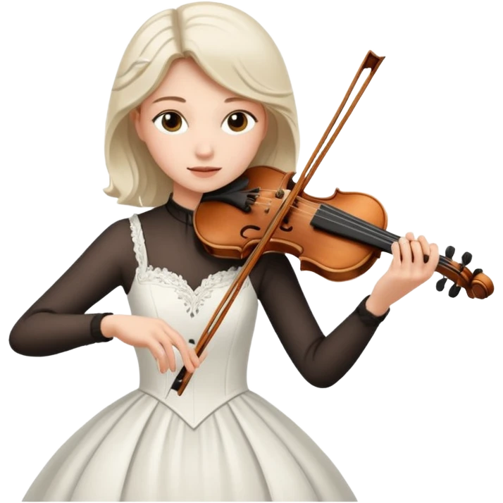 woman playing violin with white dress emoji