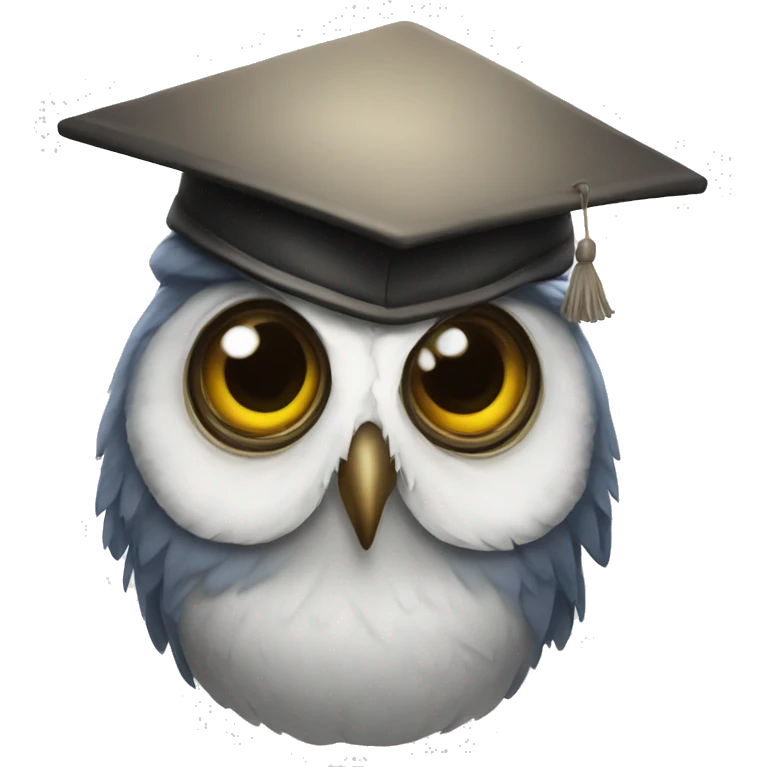 an owl in a scientific cap emoji