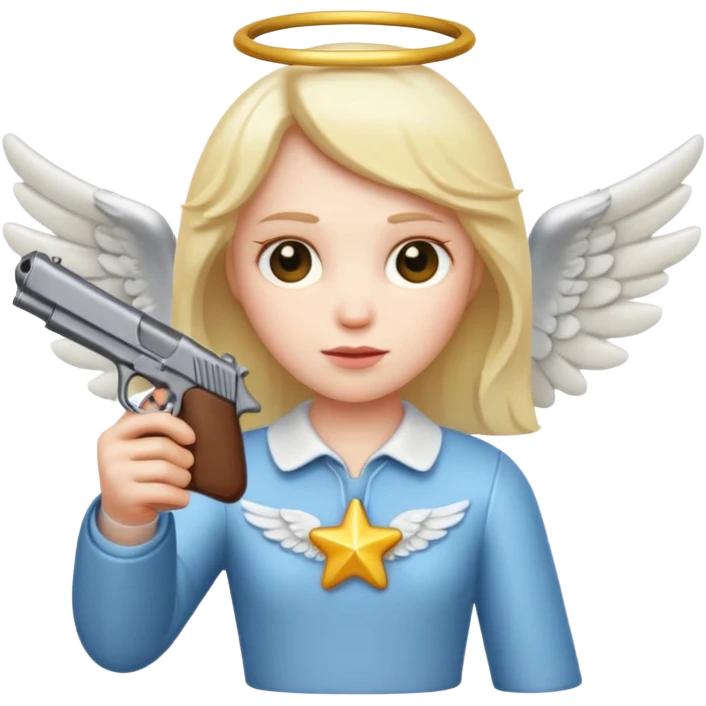 Emoji de ángel con pistola emoji