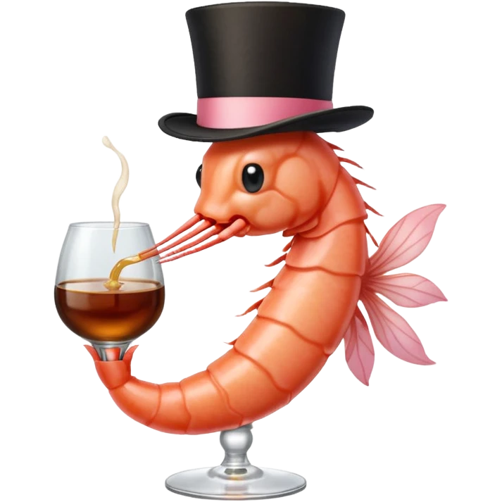 A SHRIMP DRINKING BOURBON, CLASSY emoji