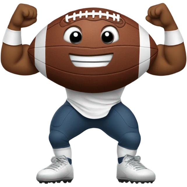 Football with arms and legs flexing  emoji