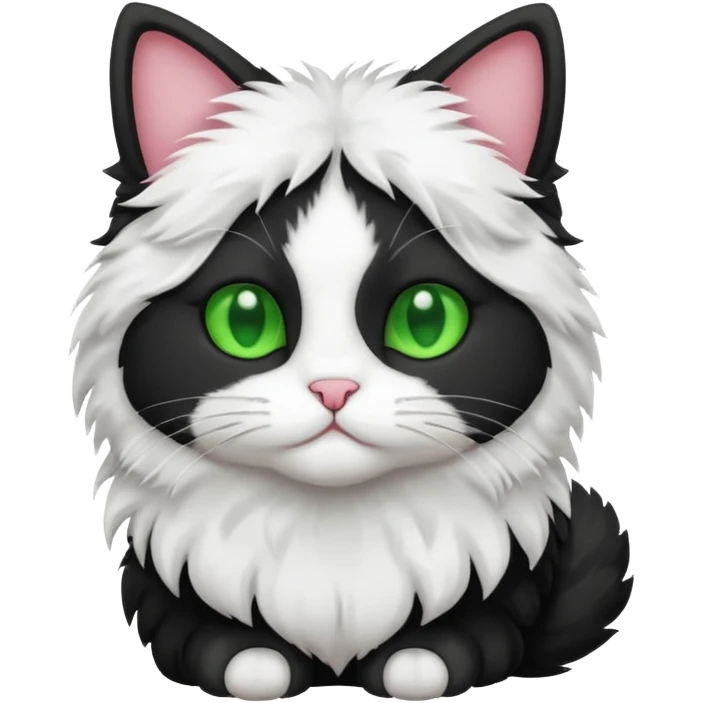 A black colored bicolor cat emoji full body emoji